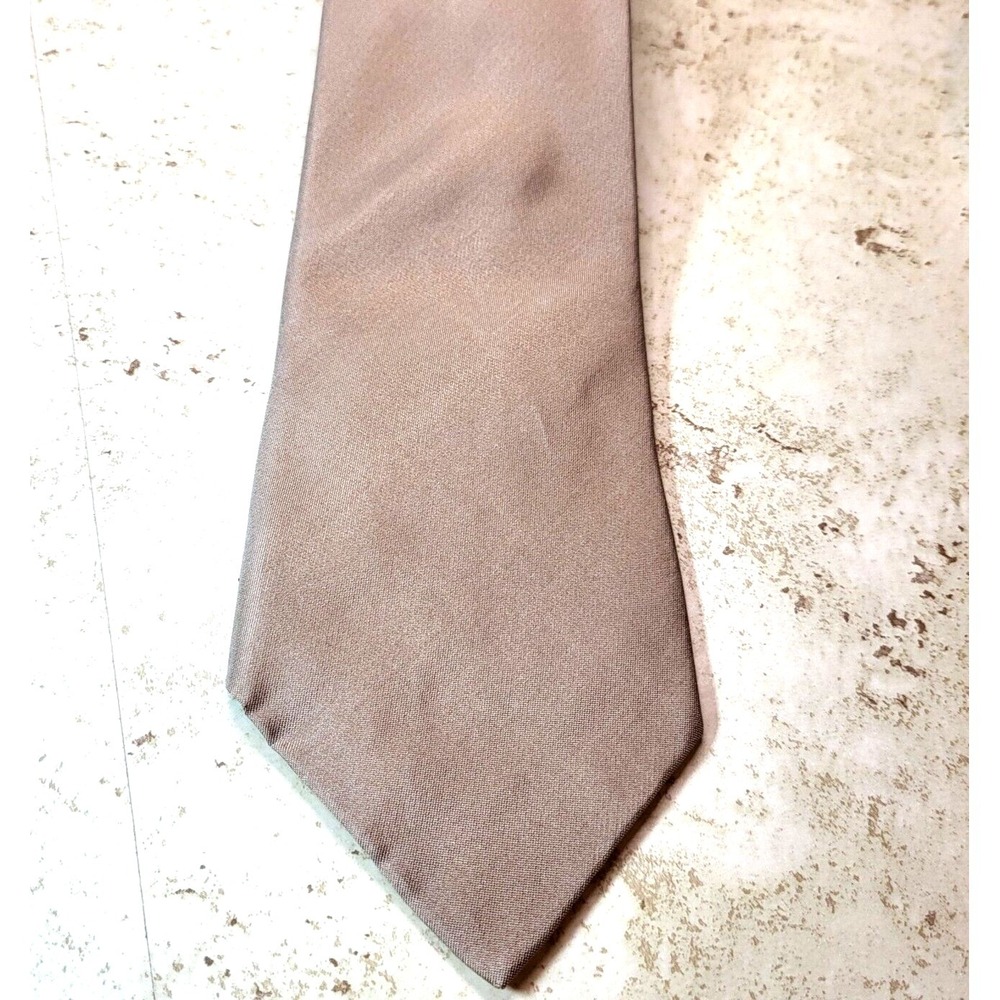 Lands End Taupe Textured Sheen Hand Sewn Silk Pointed‎ Tie USA